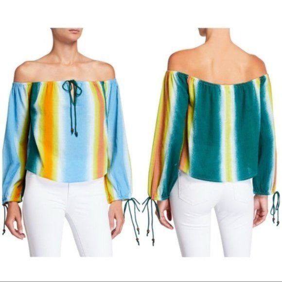 BCBGeneration Off The Shoulder Stripe Top Size XS - Picture 1 of 13